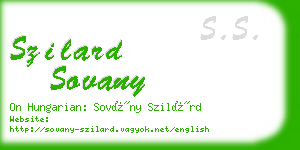 szilard sovany business card